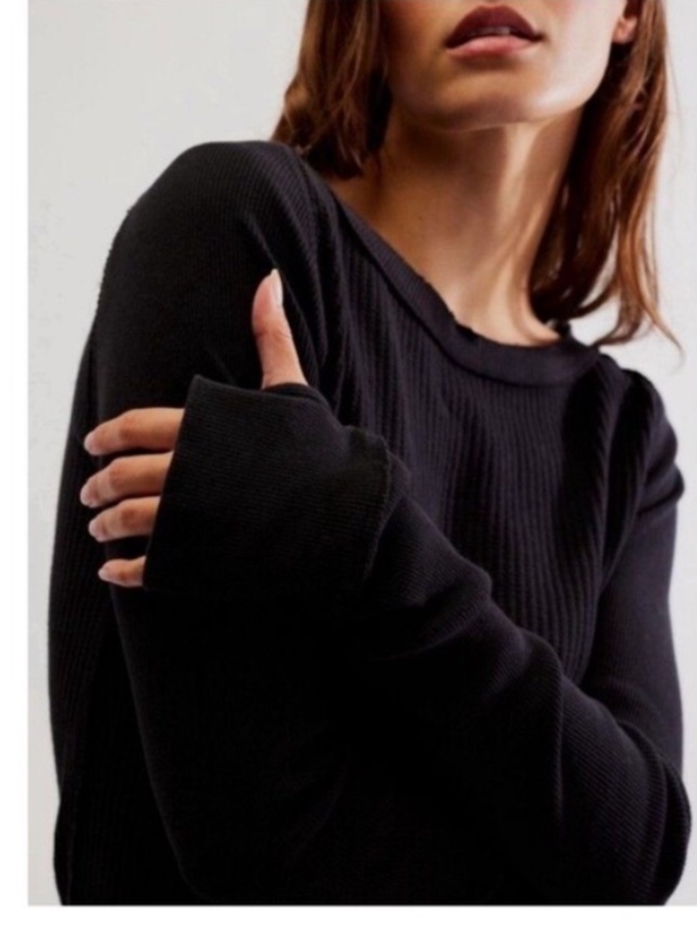 We The Free Care Honey B Crew Neck Black Size Large - Picture 3 of 10